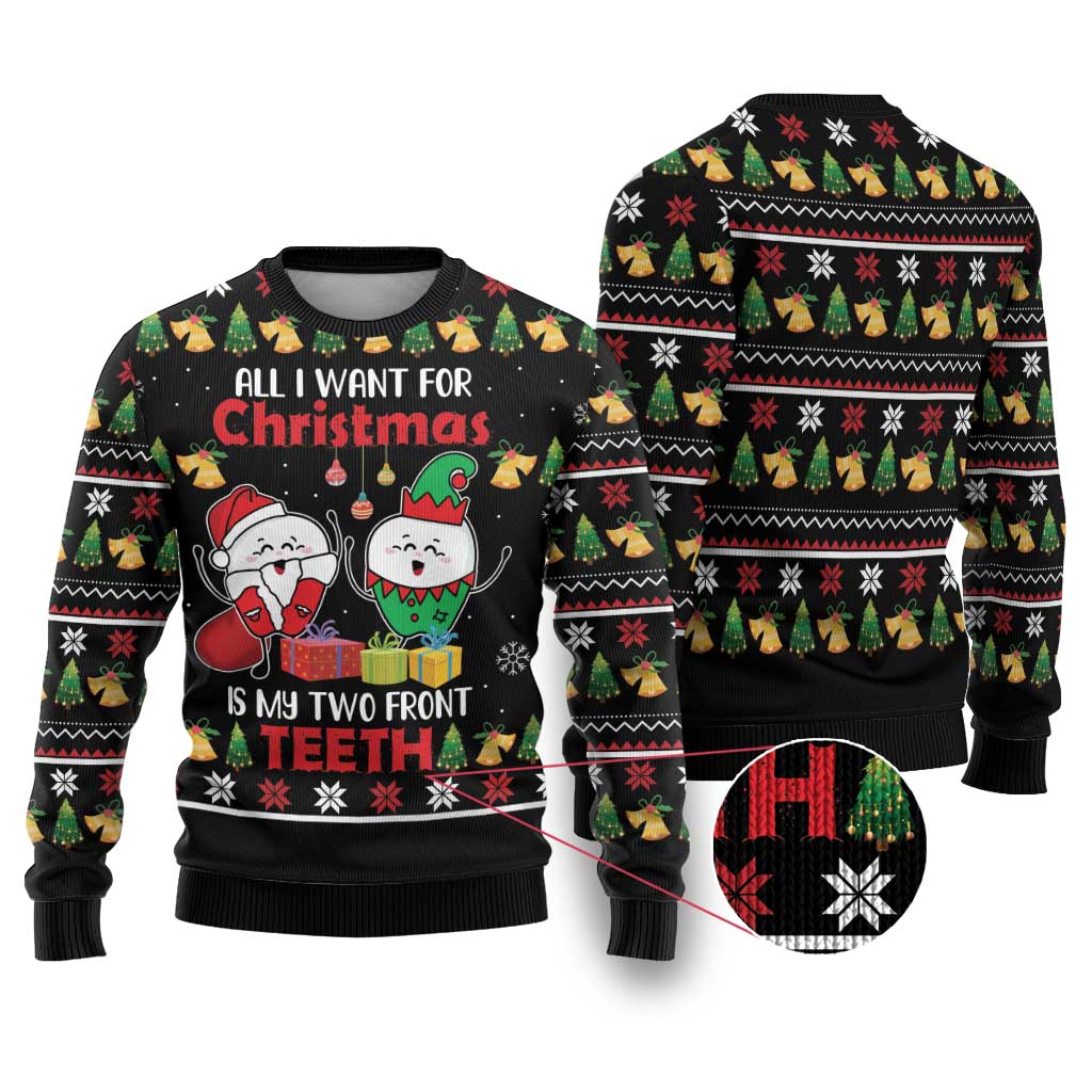 All I Want For Christmas Is My Two Front Teeth Ugly Christmas Sweater DT04 - Wonder Print Shop