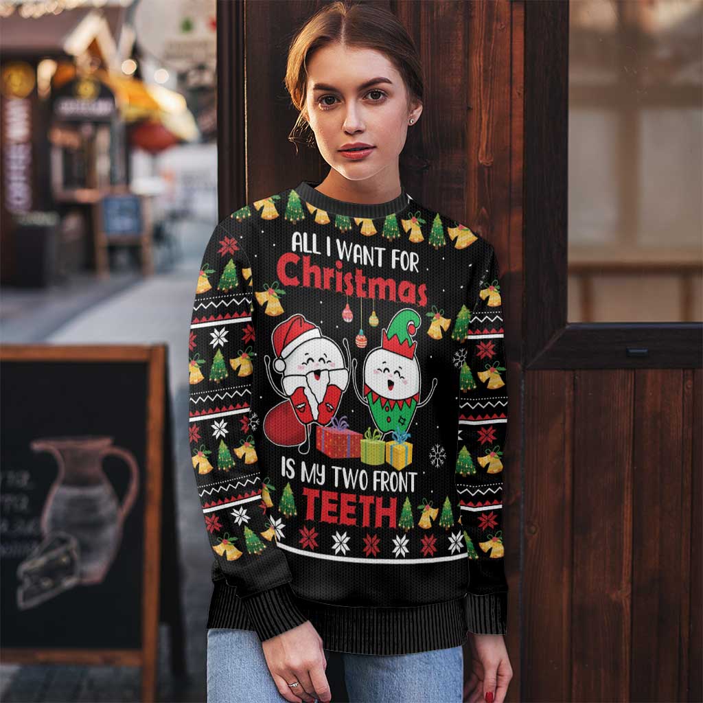 All I Want For Christmas Is My Two Front Teeth Ugly Christmas Sweater DT04 - Wonder Print Shop