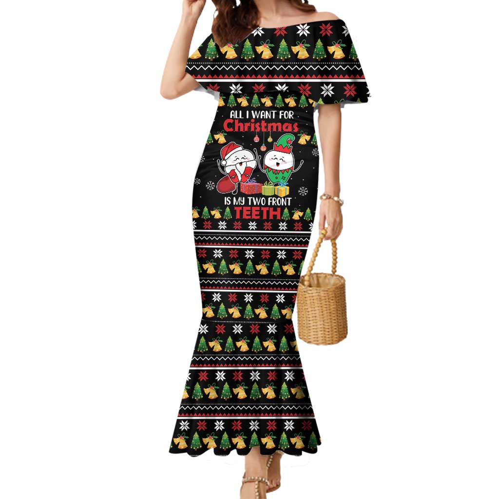 All I Want For Christmas Is My Two Front Teeth Mermaid Dress DT04 - Wonder Print Shop