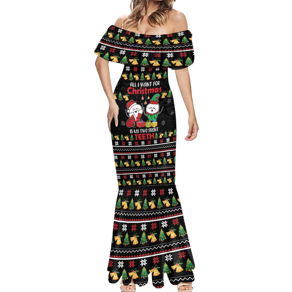 All I Want For Christmas Is My Two Front Teeth Mermaid Dress DT04 - Wonder Print Shop