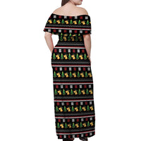 All I Want For Christmas Is My Two Front Teeth Off Shoulder Maxi Dress DT04 - Wonder Print Shop
