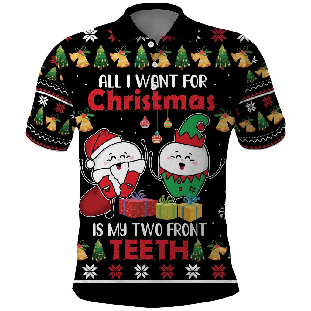 All I Want For Christmas Is My Two Front Teeth Polo Shirt DT04 - Wonder Print Shop