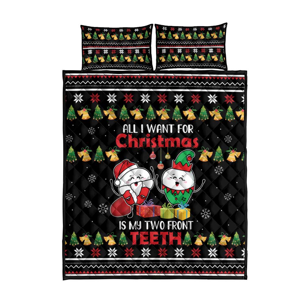 All I Want For Christmas Is My Two Front Teeth Quilt Bed Set DT04 - Wonder Print Shop