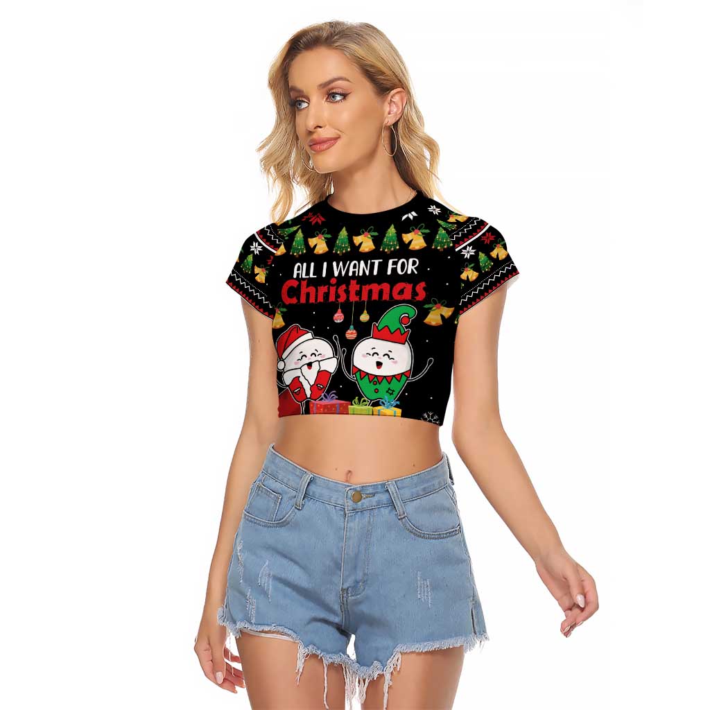 All I Want For Christmas Is My Two Front Teeth Raglan Cropped T Shirt DT04 - Wonder Print Shop