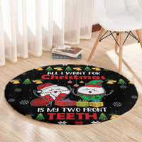 All I Want For Christmas Is My Two Front Teeth Round Carpet