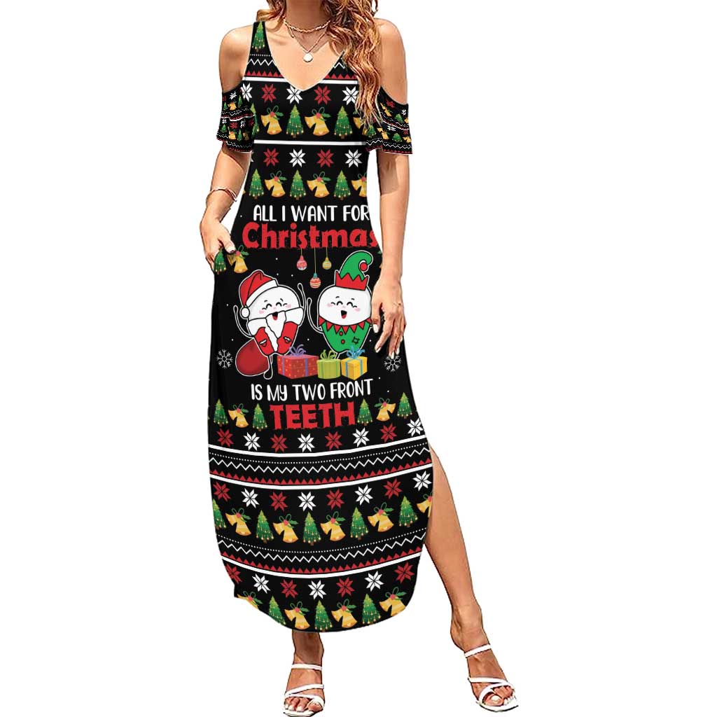 All I Want For Christmas Is My Two Front Teeth Summer Maxi Dress DT04 - Wonder Print Shop
