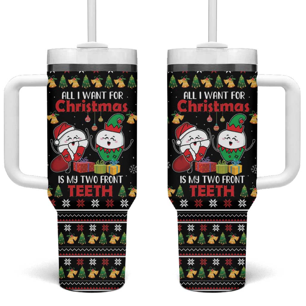 All I Want For Christmas Is My Two Front Teeth Tumbler With Handle DT04 - Wonder Print Shop