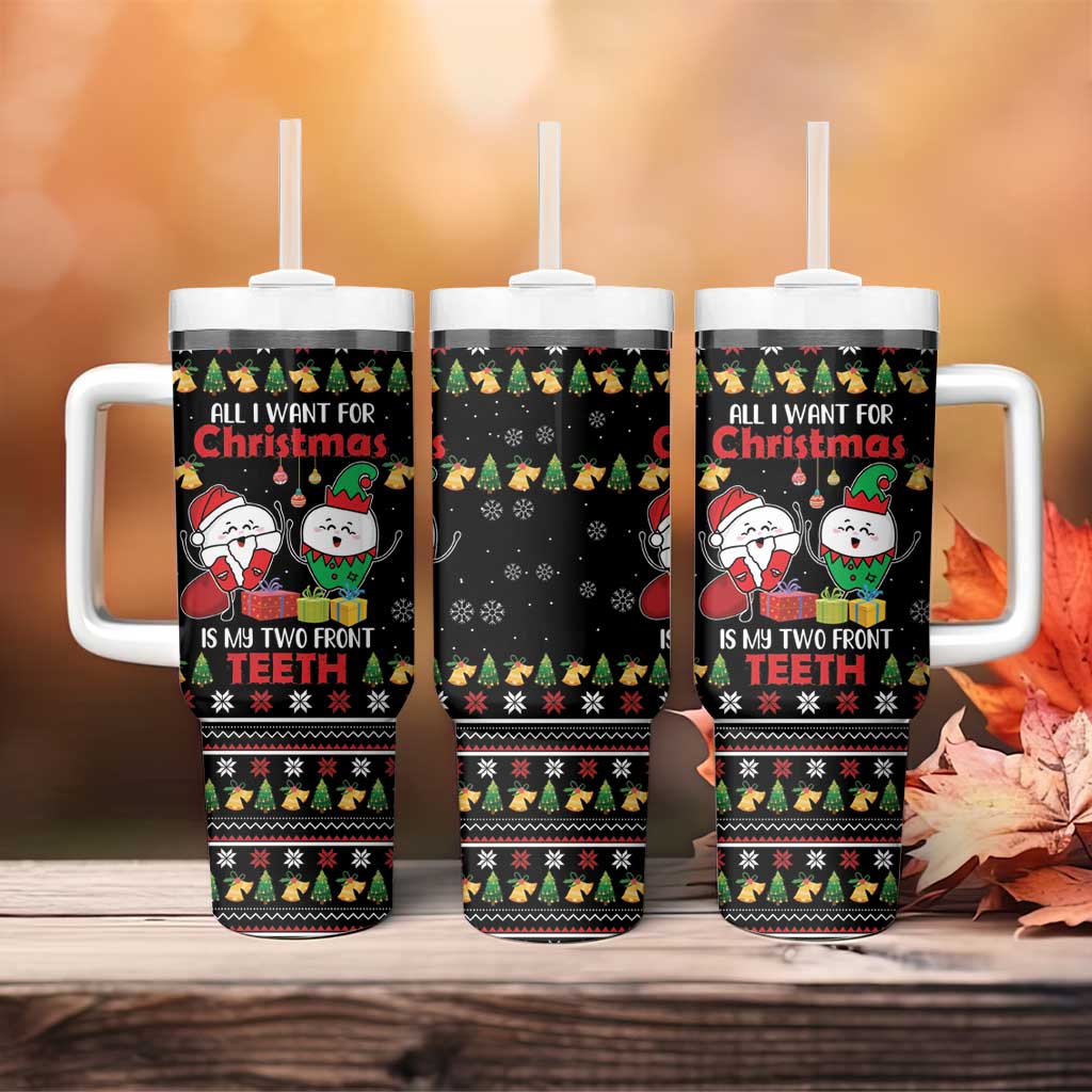 All I Want For Christmas Is My Two Front Teeth Tumbler With Handle DT04 - Wonder Print Shop