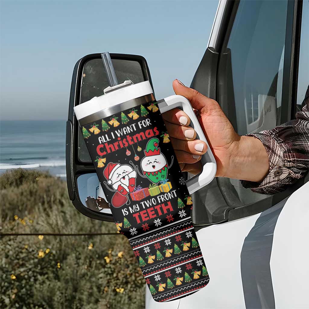 All I Want For Christmas Is My Two Front Teeth Tumbler With Handle DT04 - Wonder Print Shop