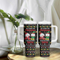 All I Want For Christmas Is My Two Front Teeth Tumbler With Handle DT04 - Wonder Print Shop