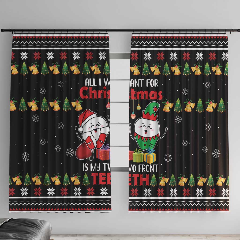 All I Want For Christmas Is My Two Front Teeth Window Curtain DT04 - Wonder Print Shop