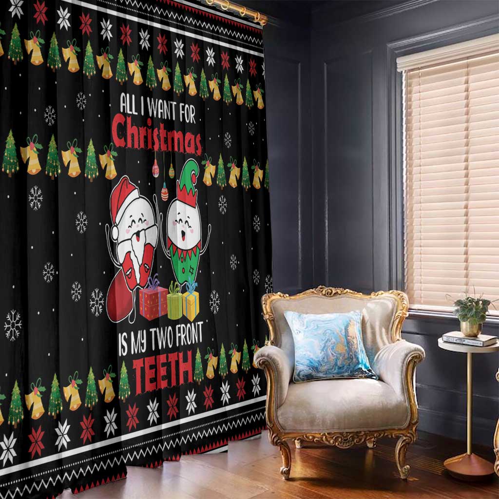 All I Want For Christmas Is My Two Front Teeth Window Curtain DT04 - Wonder Print Shop