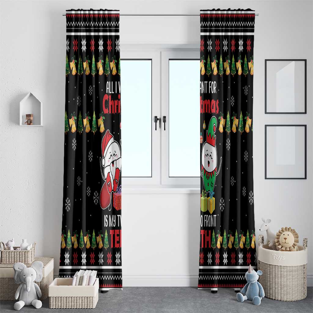 All I Want For Christmas Is My Two Front Teeth Window Curtain DT04 - Wonder Print Shop