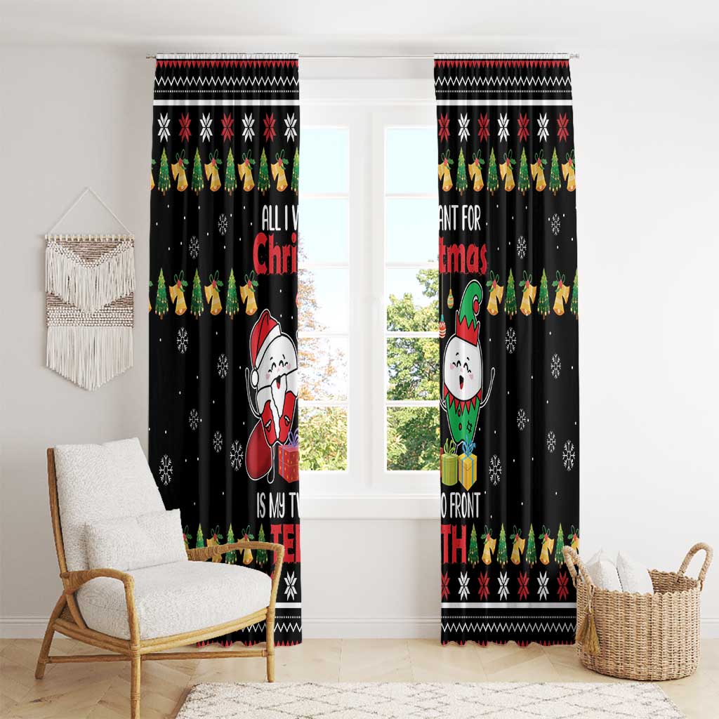 All I Want For Christmas Is My Two Front Teeth Window Curtain DT04 - Wonder Print Shop