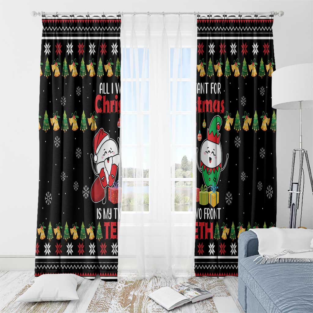 All I Want For Christmas Is My Two Front Teeth Window Curtain DT04 - Wonder Print Shop