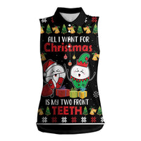 All I Want For Christmas Is My Two Front Teeth Women Sleeveless Polo Shirt DT04 - Wonder Print Shop