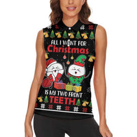 All I Want For Christmas Is My Two Front Teeth Women Sleeveless Polo Shirt DT04 - Wonder Print Shop