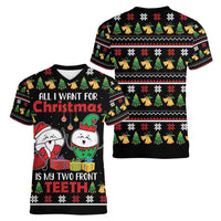 All I Want For Christmas Is My Two Front Teeth Women V-Neck T-Shirt DT04 - Wonder Print Shop