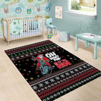 Santa And Motor Area Rug Santa Claus And Joy On A Motorcycle DT04 - Wonder Print Shop