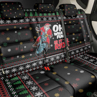 Santa And Motor Back Car Seat Cover Santa Claus And Joy On A Motorcycle DT04 - Wonder Print Shop