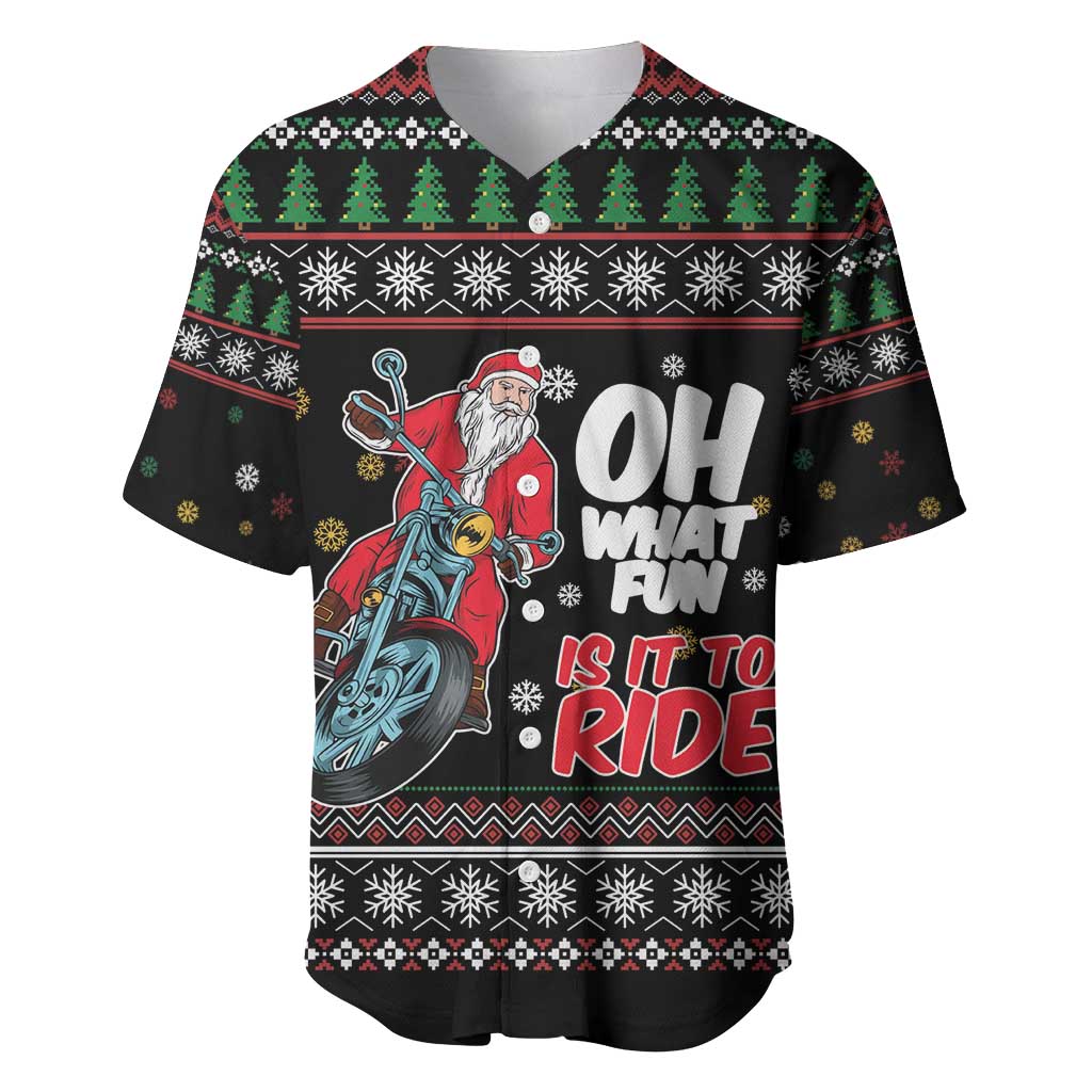 Santa And Motor Baseball Jersey Santa Claus And Joy On A Motorcycle DT04 - Wonder Print Shop