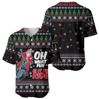 Santa And Motor Baseball Jersey Santa Claus And Joy On A Motorcycle DT04 - Wonder Print Shop