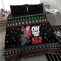 Santa And Motor Bedding Set Santa Claus And Joy On A Motorcycle DT04 - Wonder Print Shop