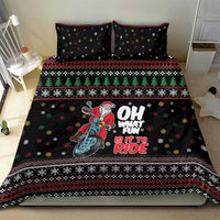 Santa And Motor Bedding Set Santa Claus And Joy On A Motorcycle DT04 - Wonder Print Shop