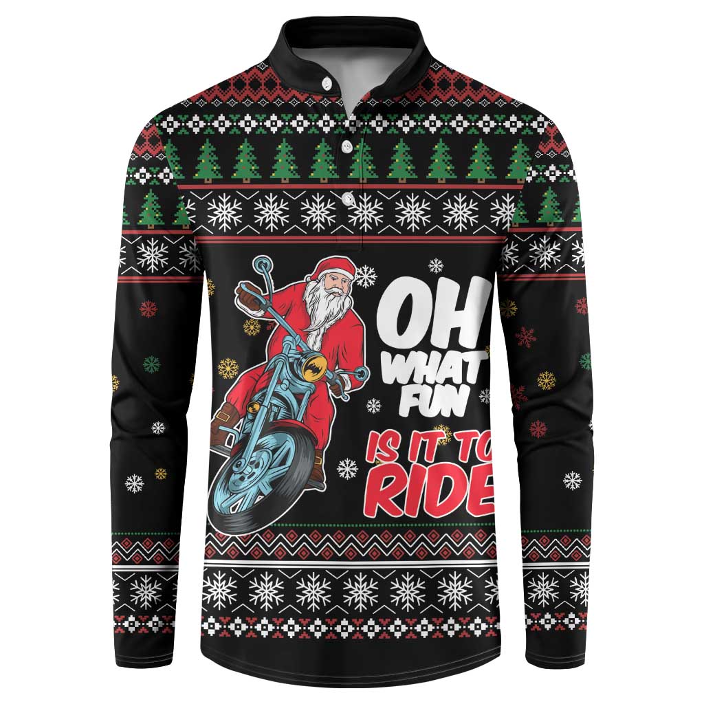 Santa And Motor Button Sweatshirt Santa Claus And Joy On A Motorcycle DT04 - Wonder Print Shop