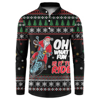 Santa And Motor Button Sweatshirt Santa Claus And Joy On A Motorcycle DT04 - Wonder Print Shop