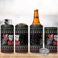Santa And Motor 4 in 1 Can Cooler Tumbler Santa Claus And Joy On A Motorcycle DT04 - Wonder Print Shop