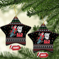 Santa And Motor Ceramic Ornament Santa Claus And Joy On A Motorcycle DT04 - Wonder Print Shop