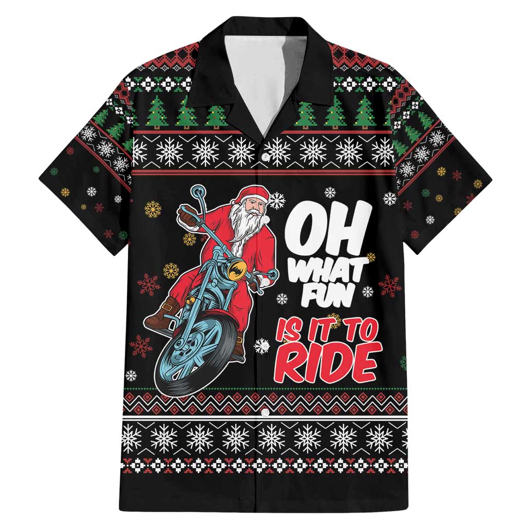 Santa And Motor Family Matching Mermaid Dress and Hawaiian Shirt Santa Claus And Joy On A Motorcycle DT04 - Wonder Print Shop