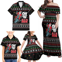 Santa And Motor Family Matching Off Shoulder Maxi Dress and Hawaiian Shirt Santa Claus And Joy On A Motorcycle DT04 - Wonder Print Shop