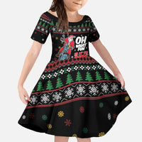 Santa And Motor Family Matching Short Sleeve Bodycon Dress and Hawaiian Shirt Santa Claus And Joy On A Motorcycle DT04 - Wonder Print Shop