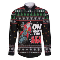 Santa And Motor Family Matching Short Sleeve Bodycon Dress and Hawaiian Shirt Santa Claus And Joy On A Motorcycle DT04 - Wonder Print Shop