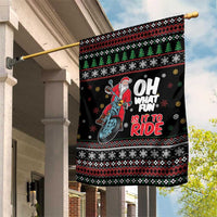 Santa And Motor Garden Flag Santa Claus And Joy On A Motorcycle DT04 - Wonder Print Shop