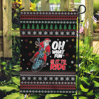 Santa And Motor Garden Flag Santa Claus And Joy On A Motorcycle DT04 - Wonder Print Shop