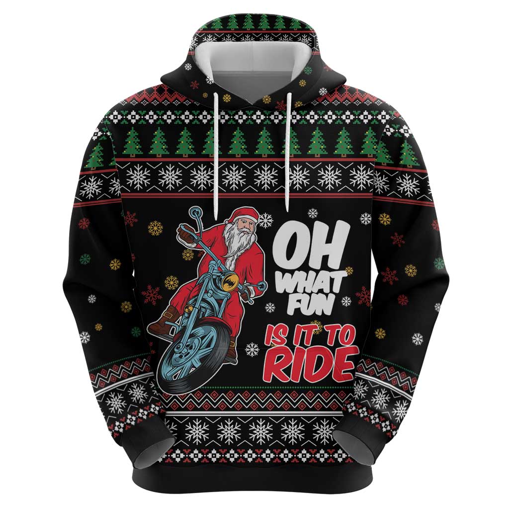 Santa And Motor Hoodie Santa Claus And Joy On A Motorcycle DT04 - Wonder Print Shop