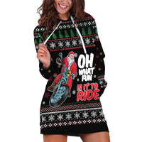 Santa And Motor Hoodie Dress Santa Claus And Joy On A Motorcycle DT04 - Wonder Print Shop