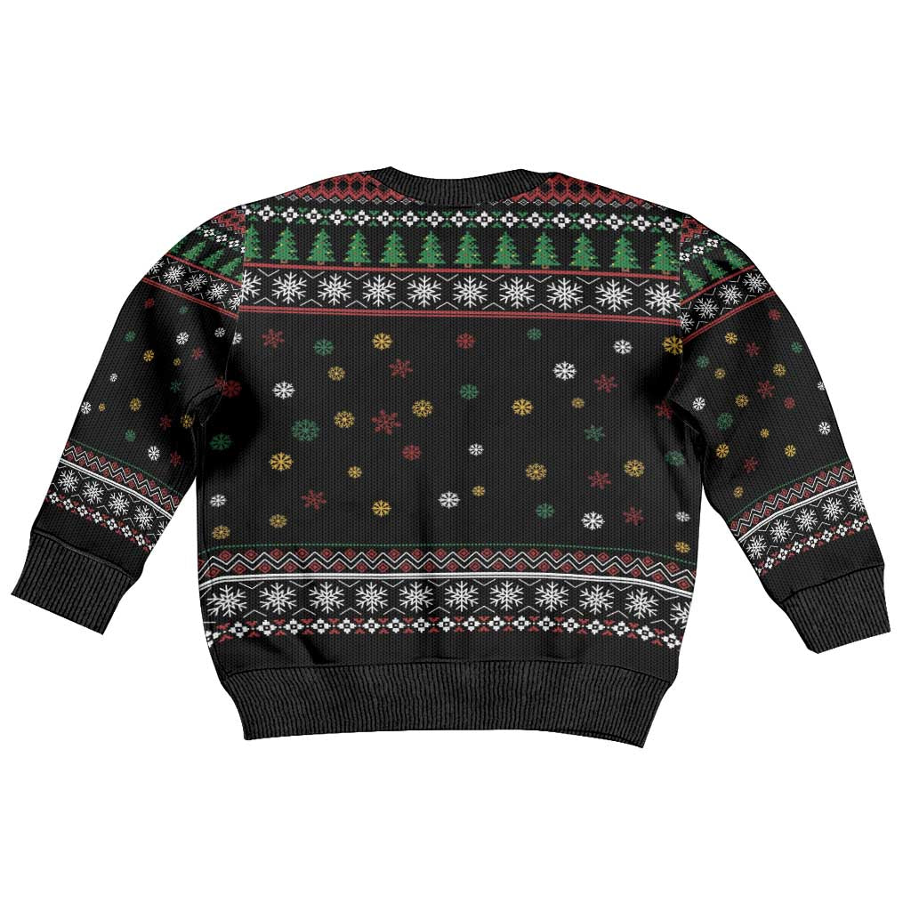 Santa And Motor Kid Ugly Christmas Sweater Santa Claus And Joy On A Motorcycle DT04 - Wonder Print Shop