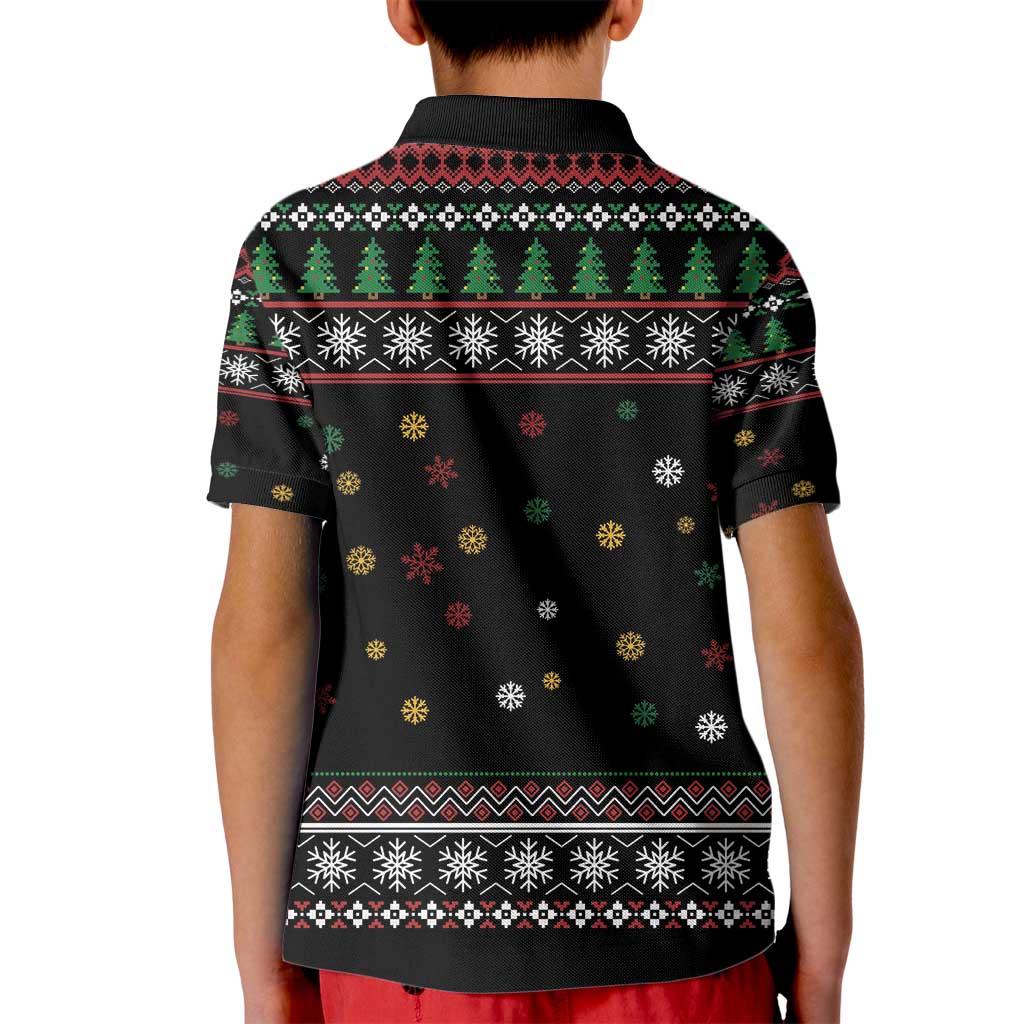 Santa And Motor Kid Polo Shirt Santa Claus And Joy On A Motorcycle DT04 - Wonder Print Shop