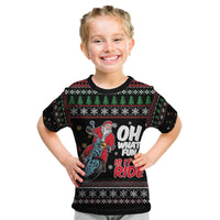 Santa And Motor Kid T Shirt Santa Claus And Joy On A Motorcycle DT04 - Wonder Print Shop