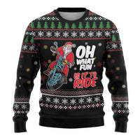 Santa And Motor Ugly Christmas Sweater Santa Claus And Joy On A Motorcycle DT04 - Wonder Print Shop