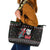 Santa And Motor Leather Tote Bag Santa Claus And Joy On A Motorcycle DT04 - Wonder Print Shop