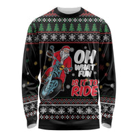 Santa And Motor Long Sleeve Shirt Santa Claus And Joy On A Motorcycle DT04 - Wonder Print Shop