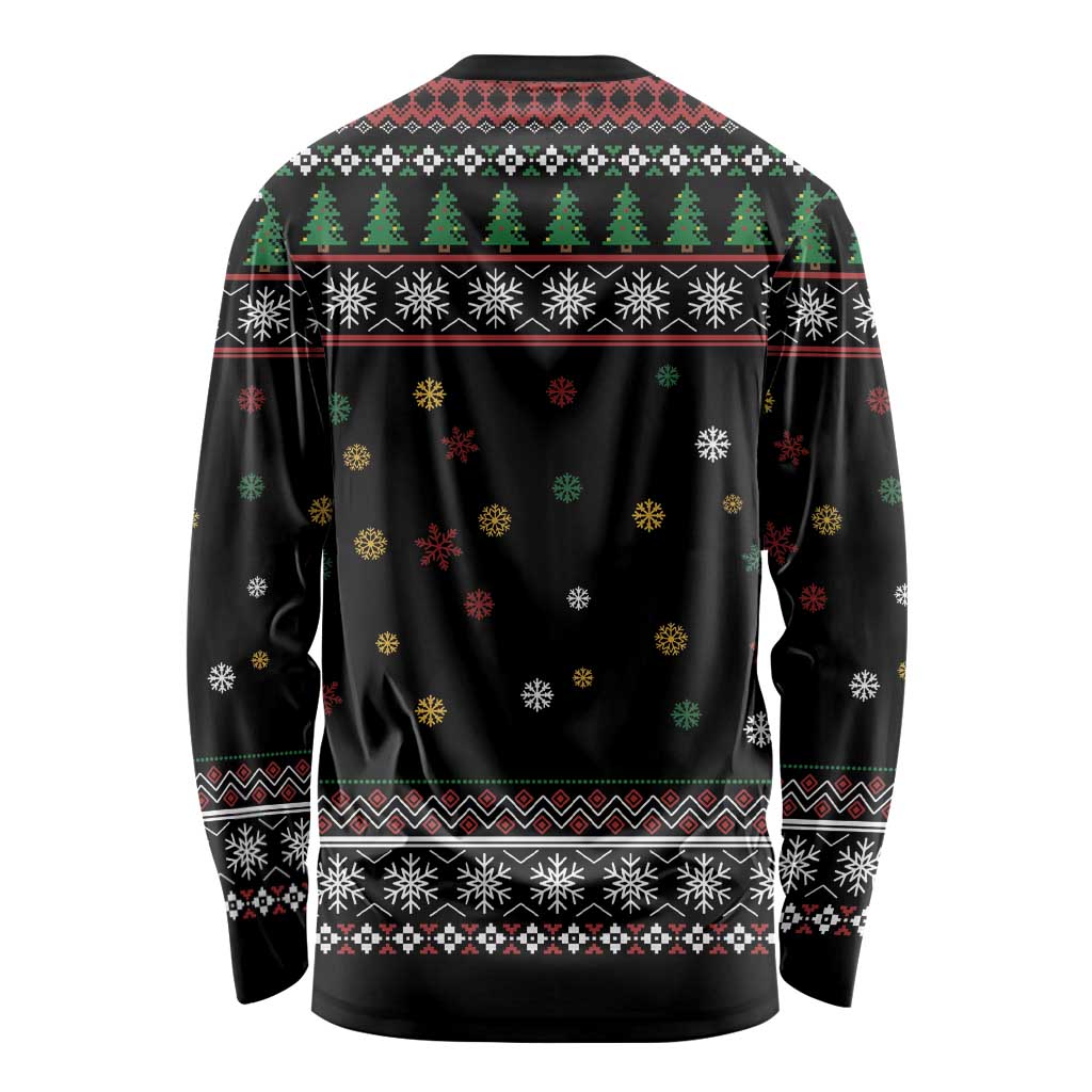 Santa And Motor Long Sleeve Shirt Santa Claus And Joy On A Motorcycle DT04 - Wonder Print Shop