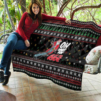 Santa And Motor Quilt Santa Claus And Joy On A Motorcycle DT04 - Wonder Print Shop