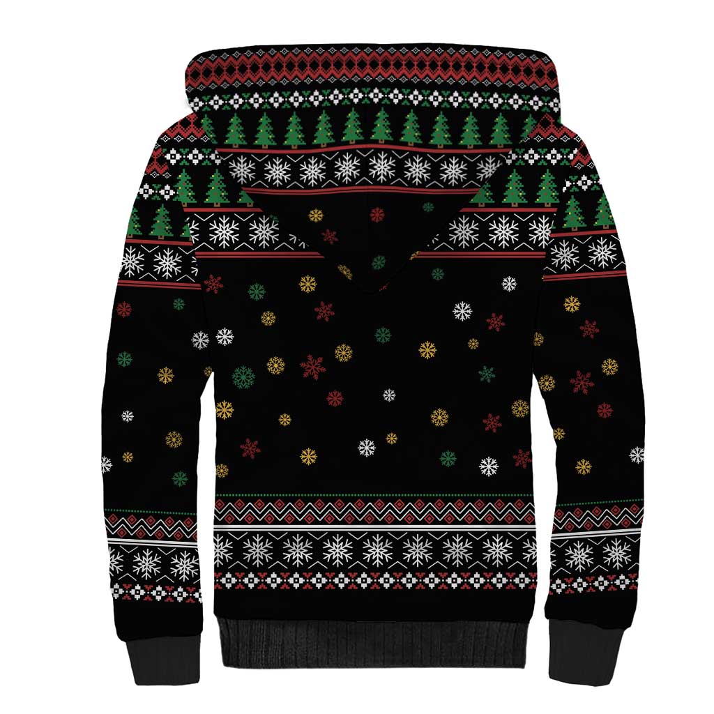 Santa And Motor Sherpa Hoodie Santa Claus And Joy On A Motorcycle DT04 - Wonder Print Shop