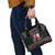 Santa And Motor Shoulder Handbag Santa Claus And Joy On A Motorcycle